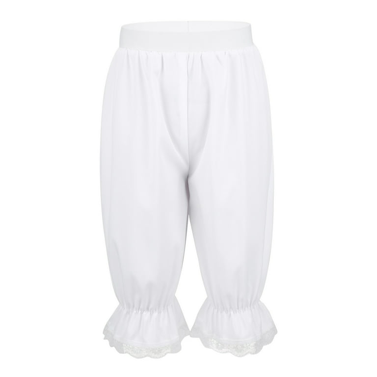 Aislor Kids Girls Edwardian Victorian Pantaloons Loose Pants Lightweight  Bloomers Pants Fancy Dress up