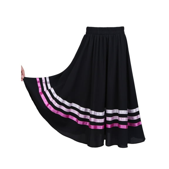 Aislor Kids Girls Full Circle Lyrical Ballet Dance Long Maxi Swing Skirt Liturgical Praise Dancewear