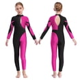 thumbnail image 1 of Aislor Kids Girls Full Length Jumpsuit Gymnastics Leotard Rhinestone Long Sleeve Ballet Dance Unitard Bodysuit Size 6-16 A Hot Pink 10, 1 of 7