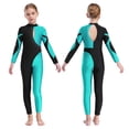 thumbnail image 1 of Aislor Kids Girls Full Length Jumpsuit Gymnastics Leotard Rhinestone Long Sleeve Ballet Dance Unitard Bodysuit Size 6-16 Blue Green 12, 1 of 7