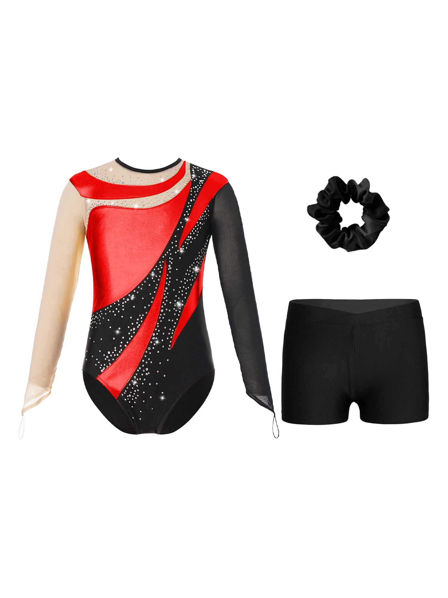 Aislor Kids Girls Gymnastics Bodysuit With Shorts Set Ballet Dance aislor-kids-girls-gymnastics-bodysuit-with-shorts-set-ballet-dance