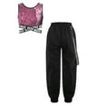 thumbnail image 1 of Aislor Kids Girls Hip Hop Dance Shiny Sequins Sleeveless Crop Tops with Chain Pocket Jogger Pants Pink 15, 1 of 6