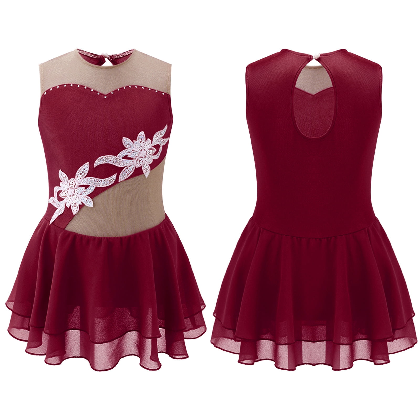 Girls Figure Skates Size Inhzoy Girls Shiny Mesh Spliced Figure