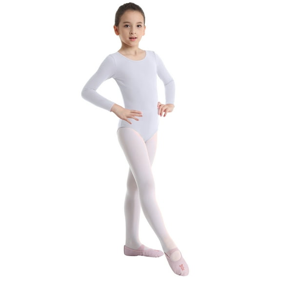 Aislor Kids Girls Long Sleeves Ballet Dance Gymnastic Tank Leotard Sports Bodysuit Jumpsuit