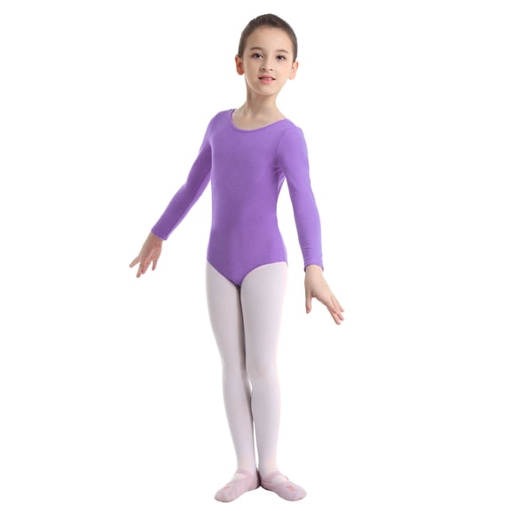Aislor Kids Girls Long Sleeves Ballet Dance Gymnastic Tank Leotard Sports Bodysuit Jumpsuit