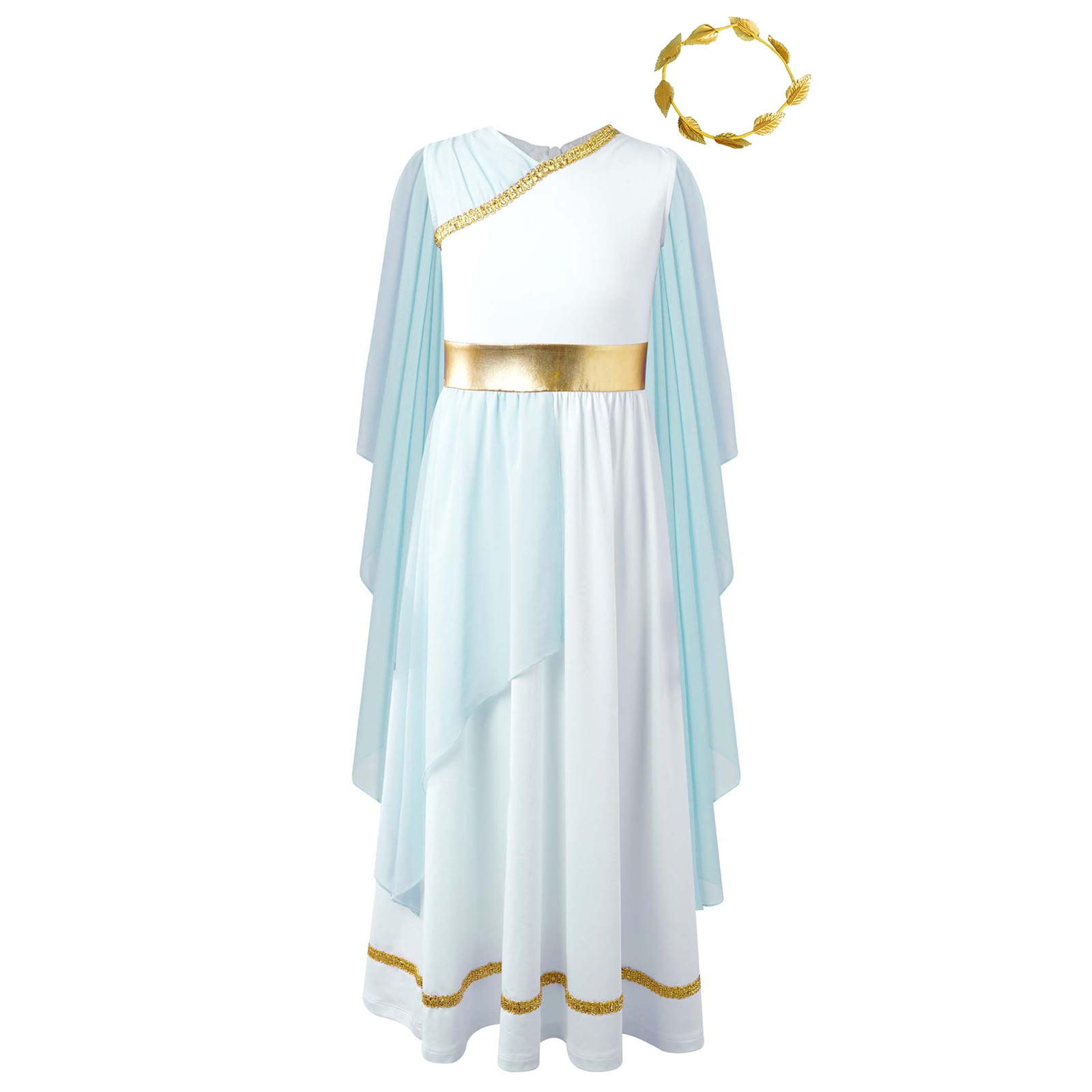 Light Blue Girls Long Sleeve Princess Party Dress GCHK017