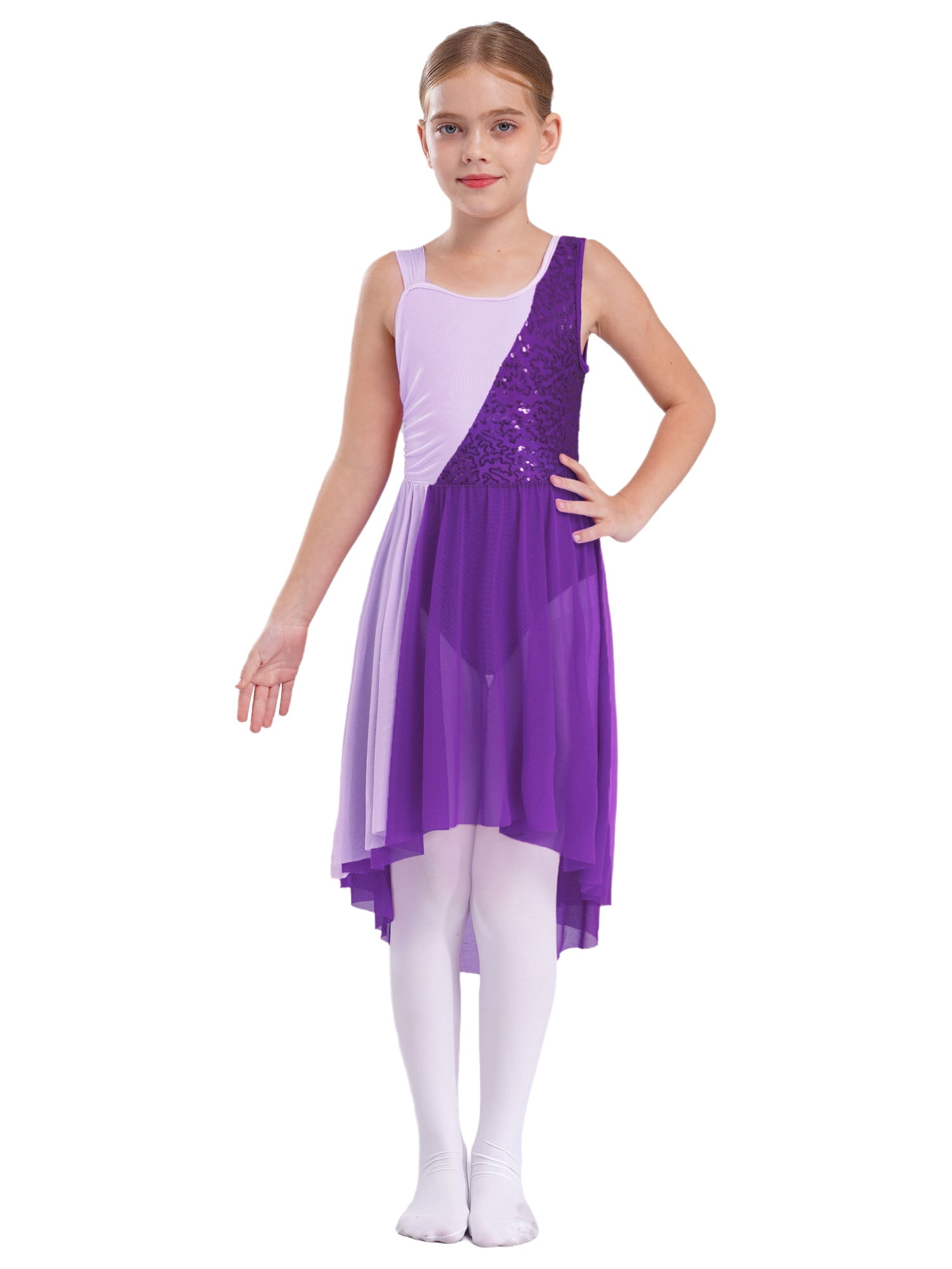 Kids' Dancewear Ballet Dress Pure Color Splicing Tulle Girls' Training Performance main image 0
