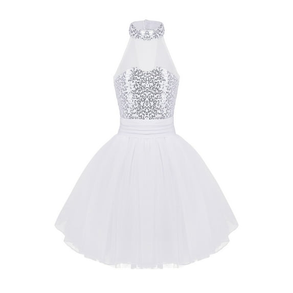 Aislor Kids Girls Sequined Camisole Ballet Tutu Dress Ballerina Leotard Outfit Dance Wear Costumes