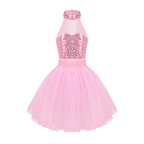 Aislor Kids Girls Sequined Camisole Ballet Tutu Dress Ballerina Leotard Outfit Dance Wear Costumes