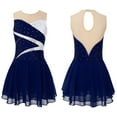 thumbnail image 1 of Aislor Kids Girls Shinny Rhinestone Leotard Ballet Dance Tutu Dress Figure Ice Skating Dress, 1 of 7