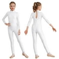 thumbnail image 1 of Aislor Kids Girls Shiny Rhinestone Gymnastics Leotard Long Sleeve Figure Skating Performance Bodysuit Size 6-16 White 10, 1 of 7