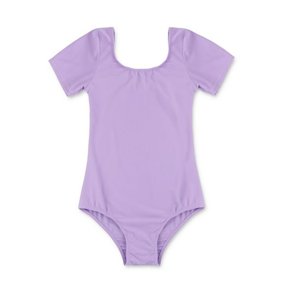 Aislor Kids Girls' Short Sleeves Ballet Leotard Cotton Jumpsuit Training Dancewear