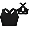 thumbnail image 1 of Aislor Kids Girls' Sleeveless Keyhole Back Crop Top Dance Gym Yoga Workout Sport Dancewear Size 4-16 A Black 6, 1 of 6