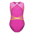 thumbnail image 1 of Aislor Kids Girls Sleeveless Keyhole Back Patchwork Gymnastics Leotard Kids Ballet Dance Unitard Hot Pink 10, 1 of 5