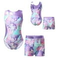 thumbnail image 1 of Aislor Kids Girls 2 Piece Athletic Outfit Gymnastics Dance Leotard with Booty Shorts Tracksuit Swimwear Colorful Shadow 8, 1 of 7