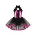 thumbnail image 1 of Aislor Kids Girls Sleeveless Shiny Ballet Dance Leotard Tutu Mesh Dress Ballroom Costumes 4-14, 1 of 7