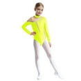 thumbnail image 1 of Aislor Kids Girls Sparkly Gymnastics Leotard Long Sleeve Active Bodysuit Skating Dance Unitard Fluorescent Yellow 10, 1 of 7