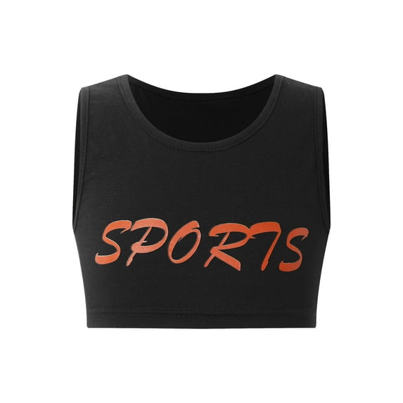 Aislor Kids Girls Sports Crop Tank Top Athletic Racerback Jazz Hip Hop Dance Active Vest Size 6-16 Red 6