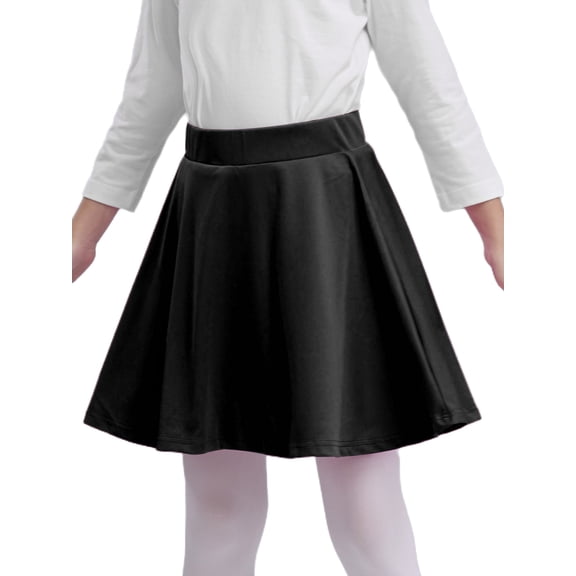 Aislor Kids Girls Tennis Golf High Waisted Pleated A-Line Skater Skirts Sport Dress with Shorts Black 2-3