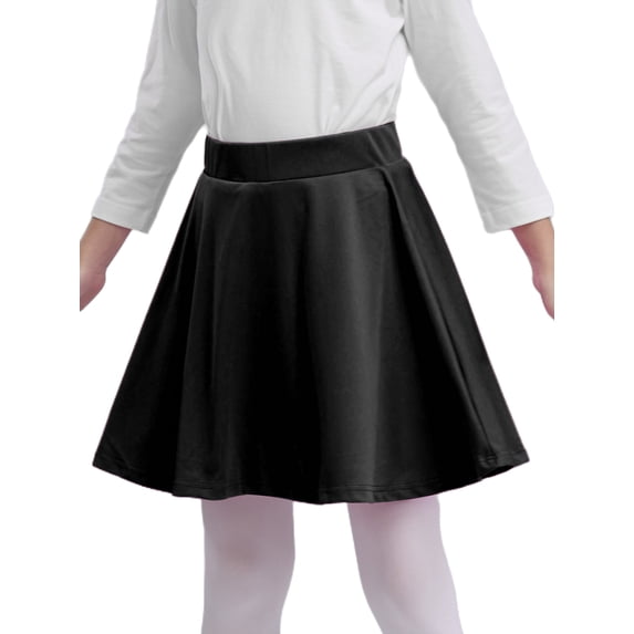 Aislor Kids Girls Tennis Golf High Waisted Pleated A-Line Skater Skirts Sport Dress with Shorts Black 2-3