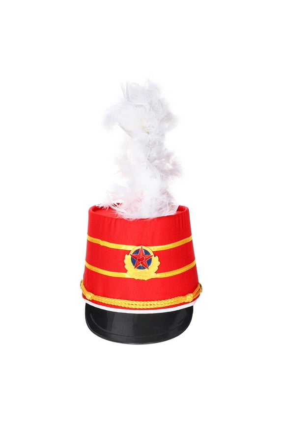 Kids Marching Band Hat Captain Cap Nutcracker-Hat Toy Soldier Hat for Cosplay Halloween Red One Size