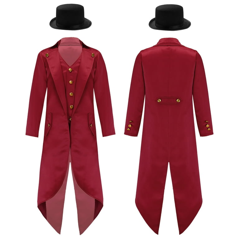 Aislor Kids Medieval Gothic Tailcoat Jacket Boys Magician