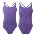 thumbnail image 1 of Aislor Kids Toddler Girls Team Basic Camisole Ballet Dance Leotards Criss Cross Gymnastic Tank Top 3-14 Purple 12-14, 1 of 7