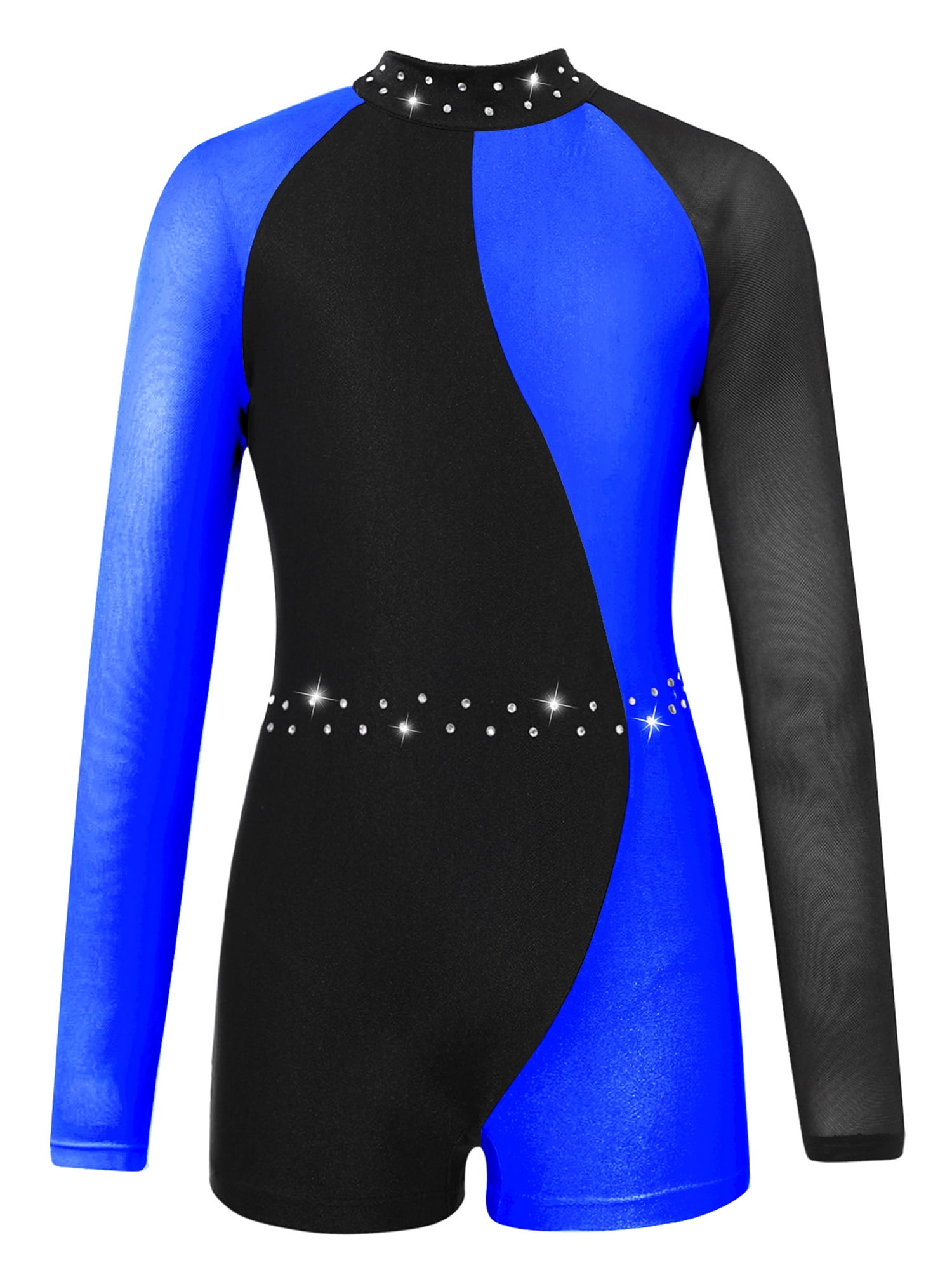 Aislor Leotards for Girls Gymnastics Children Long Sleeve Zipper Back