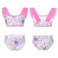 thumbnail image 1 of Aislor Kids Girls Two Pieces Mermaid Bikini Sets Ruffles Straps Top with Brief Beach Bathing Suits Pegasus Colorful 6, 1 of 7