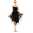 thumbnail image 1 of Aislor Lyrical Women Modern Contemporary Dance Costume Ballet Leotard Spaghetti Straps Maxi Dress Black S, 1 of 7
