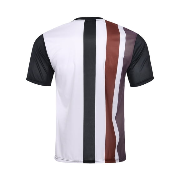 Aislor Men's Crew Neck Short Sleeve Stripe T-shirt Casual Tee Shirts Going Out Tops Clubwear Type A 4XL