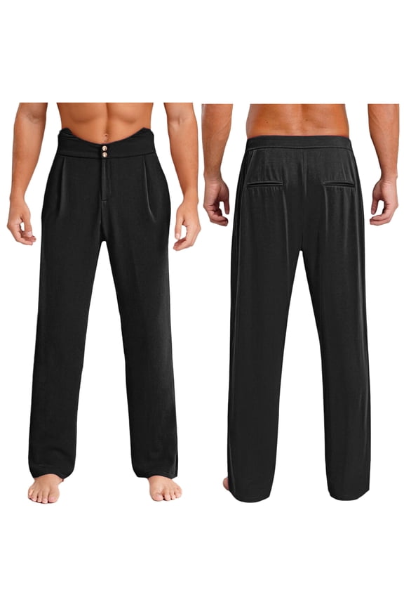 Men's Latin Ballroom Dance Pants Professional Jazz Modern Perfomance Trousers Black L