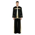 thumbnail image 1 of Aislor Men's Liturgical Praise Dance Outfit Metallic Shiny Cross Pullover Tops and Loose Pants Church Worship Dancewear Black L, 1 of 7