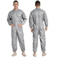 thumbnail image 1 of Aislor Mens Anti-static Dustproof Jumpsuit Coveralls Front Zip Full-body Overalls Work Uniform Gray M, 1 of 6