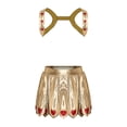thumbnail image 1 of Aislor Mens Metallic Cupid Set Shiny Valentines Outfits Chest Harness with Slit Skirt Gold XL, 1 of 7