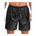 thumbnail image 1 of Aislor Mens Shiny Elastic Waistband Boxer Shorts Loose Fit For Casual Daily Beach Wear Black XXL, 1 of 7
