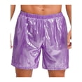 thumbnail image 1 of Aislor Mens Shiny Elastic Waistband Boxer Shorts Loose Fit For Casual Daily Beach Wear Purple XL, 1 of 7