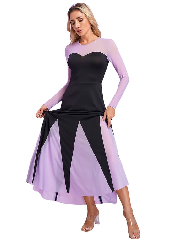 Mermaid Sea Witch Cosplay Women Halloween Party Cosplay Gothic Steampunk Maxi Dress Size S-4XL Black XL