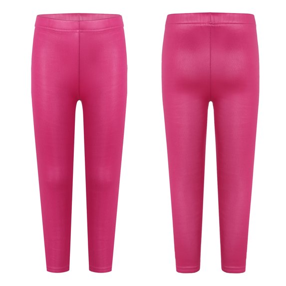 Aislor Toddler Girl Strechy Leggings Tights Winter Warm Pants Thick Fleece Lined Trousers Hot Pink 5-6