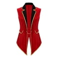 thumbnail image 1 of Aislor Women Circus Ringmaster Costumes Rave Festival Lion Tamer Cosplay Vest Swallow-Tailed Blazer Jacket Red M, 1 of 7