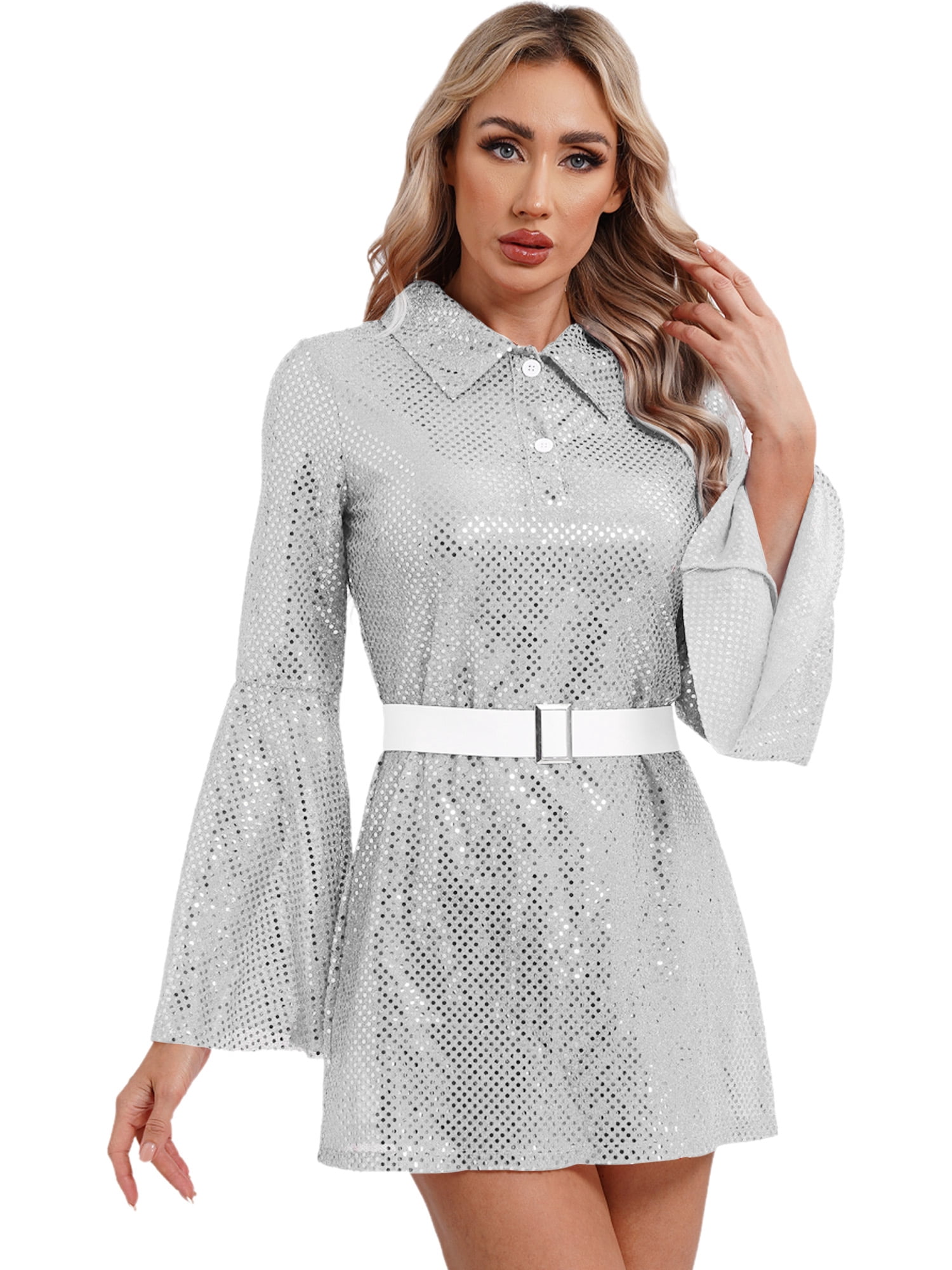 flare sleeve mini dress 70s Calypso Lace Mini