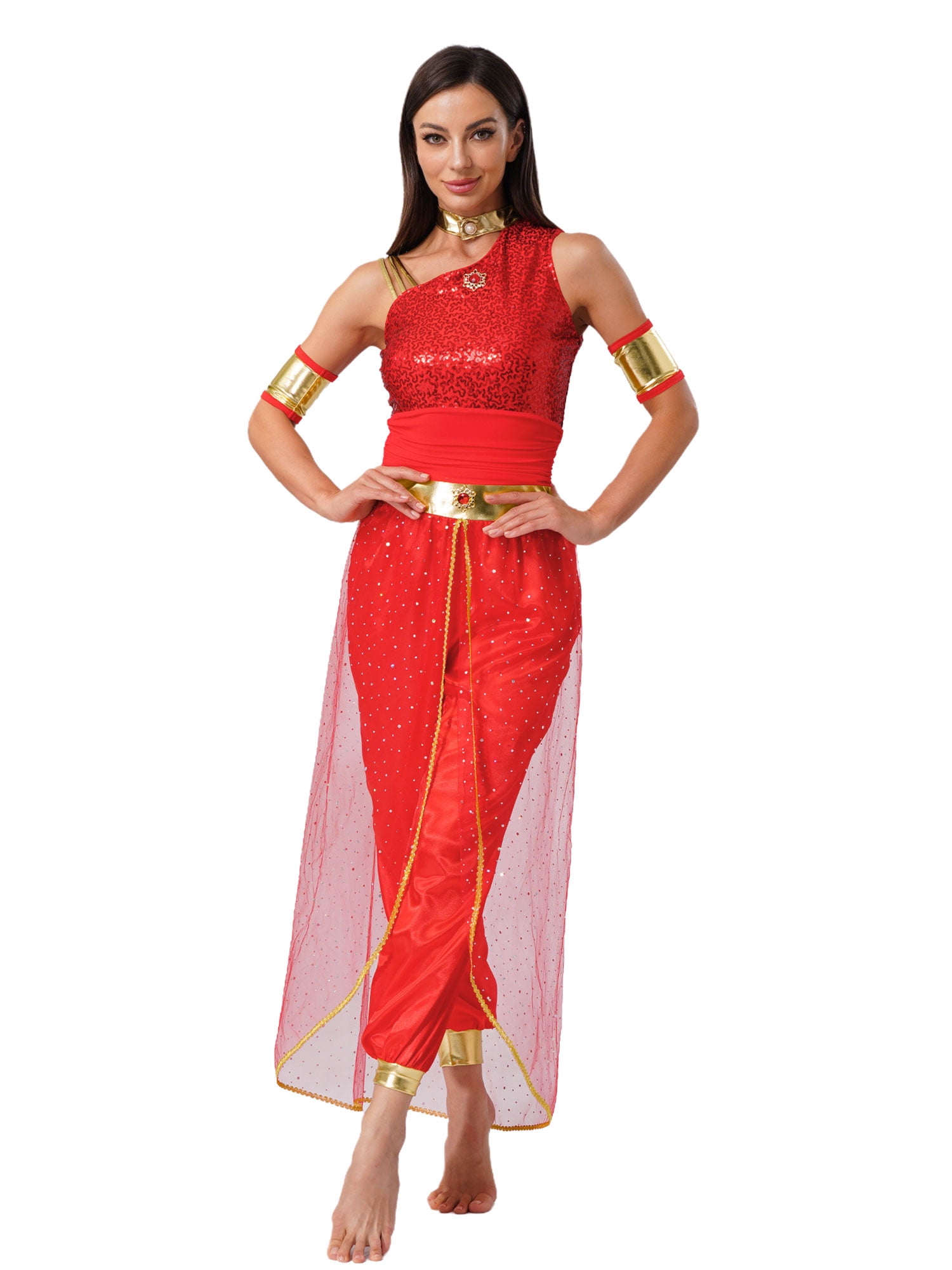 Aislor Women's Arabian Princess Belly Dance Costume Gem Decor Shiny Tulle Overlay Jumpsuit for Party Hot Pink 4XL - Walmart.com Aislor Women's Arabian Princess Belly Dance Costume Gem Decor Shiny Tulle Overlay Jumpsuit for Party Hot Pink 4XL - Walmart.com