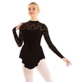thumbnail image 1 of Aislor Women's Girls Ballet Dance Dress Lace Long Sleeve Figure Ice Skating Dress Leotard Dancewear, 1 of 7