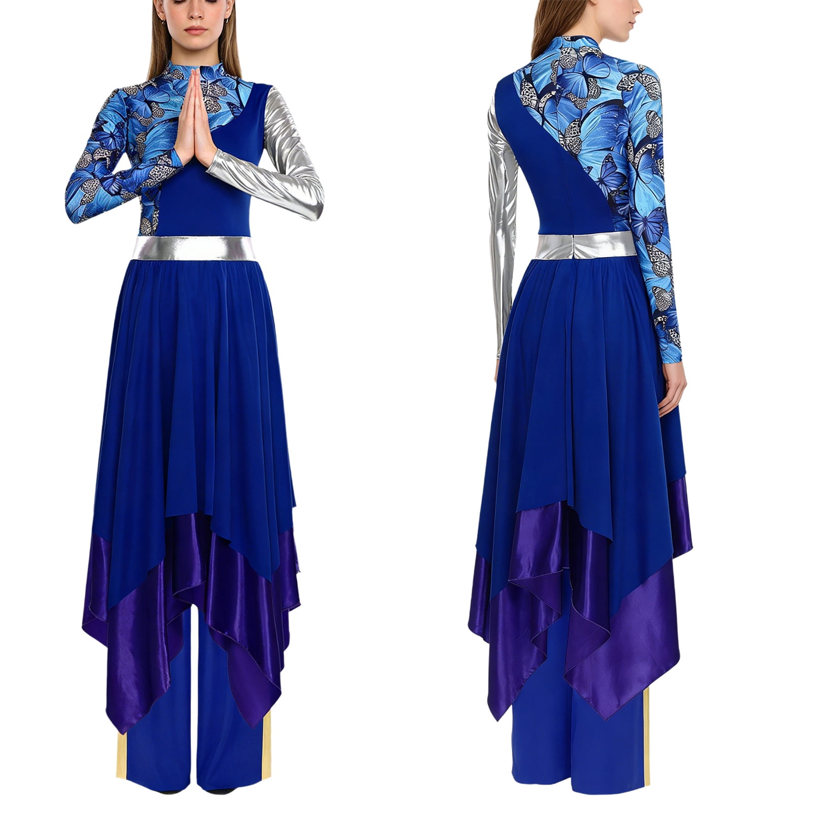 Aislor Women's Liturgical Praise Dance Outfits Camouflage Print Dress ...