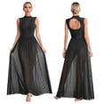 thumbnail image 1 of Aislor Women's Long Maxi Lyrical Dance Costume Twisted Overlay Modern Contemporary Dress Black XL, 1 of 7