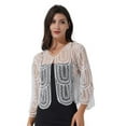 thumbnail image 1 of Aislor Women's Long Sleeve Sequin Bolero Shrug Evening Wedding Party Cardigan Tops White One Size, 1 of 7