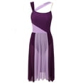 thumbnail image 1 of Aislor Women Lyrical Dance Sleeveless Color Block Leotard Dress Modern Contemporary Dancewear Violet XL, 1 of 7