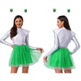 thumbnail image 1 of Aislor Womens Alien Space Cadet Rave Outfits Shiny Tulle Hem Dress with Headwear Green M, 1 of 7