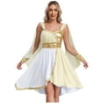thumbnail image 1 of Aislor Womens Greek Toga Costume for Halloween Cosplay Costume Chiffon Sleeveless Dress Outfits Champagne XL, 1 of 7