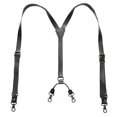 thumbnail image 1 of Aislor Y-back Leather Suspenders for Men PU Leather Suspenders Costume Accessories Black One Size, 1 of 4